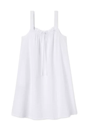 LAKE The Mainstays|Nightgowns>Alice Nightgown in White Seersucker