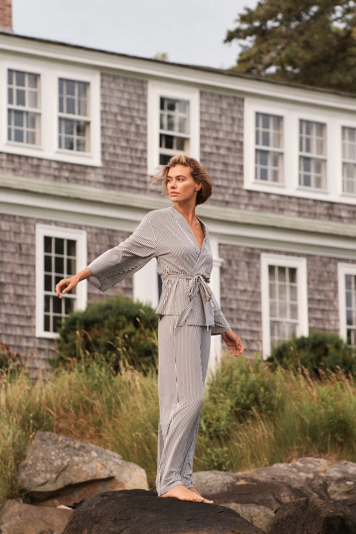 dreammodal-kimono-pajama-set-i-bvdxtGrk-2.webp LAKE For Travel|For Selfcare>DreamModal Kimono Pajama Set in Black Pencil Stripe