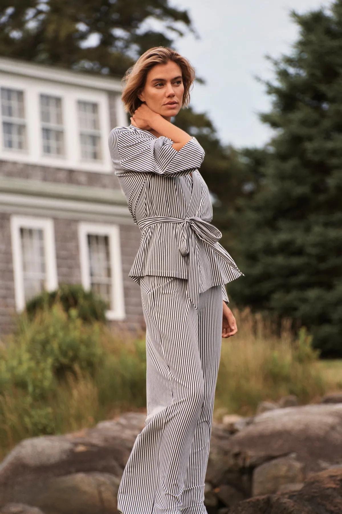 dreammodal-kimono-pajama-set-i-bvdxtGrk-3.webp LAKE For Travel|For Selfcare>DreamModal Kimono Pajama Set in Black Pencil Stripe