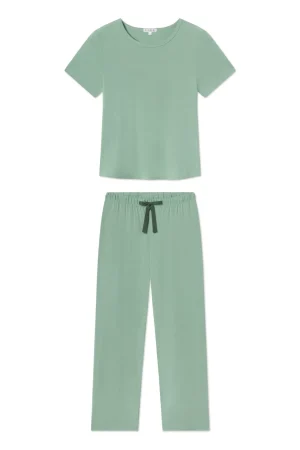 LAKE For Travel|For Selfcare>DreamModal Ribbon Short-Long Set in Granite Green