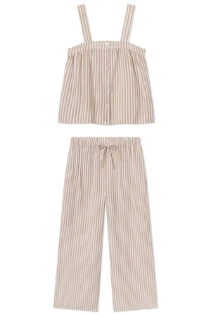 LAKE The Mainstays|Pants Sets>Hamptons Pants Set in Sandstone Awning Stripe