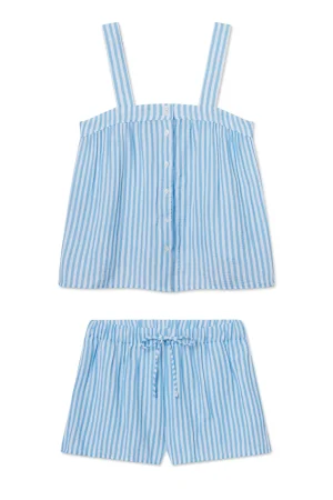 LAKE The Mainstays|Shorts Sets>Hamptons Shorts Set in Sail Blue Awning Stripe