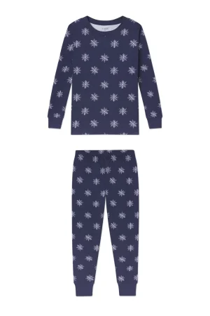 LAKE Best Sellers|For Loved Ones>Kids Long-Long Set in English Navy Snowfs English Navy Snowflakes
