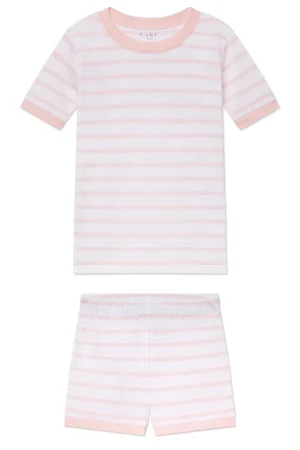 LAKE For Littles|Shorts Sets>Kids Shorts Set in English Rose Triple Stripe
