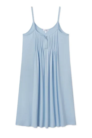 LAKE Nightgowns|Nightgowns>Maternity Pima Pleat Neck Nightgown in French Blue French Blue Solid