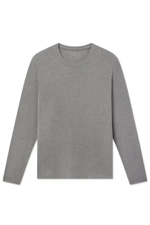 LAKE For Him|New Arrivals>Men's Long Sleeve Bamboo Tee in Heather Gray