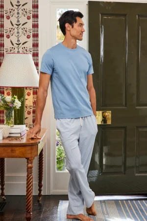 LAKE For Loved Ones|For Him>Men's Pima Sleep Bundle in Anchor Blue Anchor Blue Bar Stripe