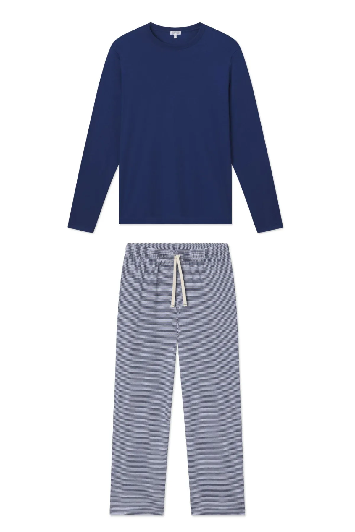 mens-pima-sleep-long-long-set-zynSISVF-0.webp LAKE For Traditions|New Arrivals>Men's Pima Sleep Long-Long Set in True Navy