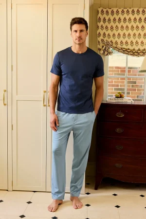 LAKE For Him|Best Sellers>Men's Pima Sleep Pants in Anchor Blue