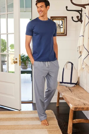 LAKE For Loved Ones|For Him>Men's Pima Sleep Short-Long Set in True Navy