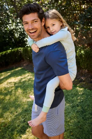 LAKE For Him|For Him>Men's Pima Sleep Shorts Set in True Navy