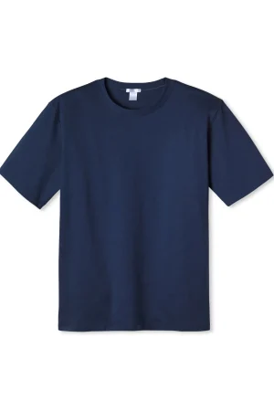 LAKE Tees|View All>Men's Short Sleeve Pima Tee in True Navy True Navy Solid