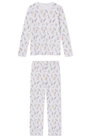 LAKE For Travel|For Selfcare>Pima Crew Long-Long Set in Vintage Skis