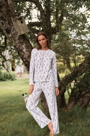 LAKE For Travel|For Selfcare>Pima Crew Long-Long Set in Vintage Skis