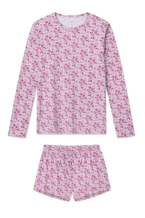 LAKE For Traditions|For Her>Pima Crew Long-Short Set in Dahlia Garden Floral