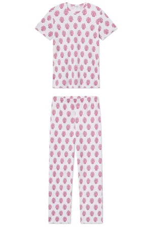 LAKE The Mainstays|Pants Sets>Pima Crew Short-Long Set in Cabernet Cottage Floral