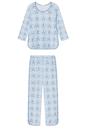 LAKE For Her|The Mainstays>Pima Long-Long Set in Serene Blue Wreath