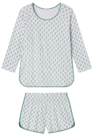 LAKE For Loved Ones|The Mainstays>Pima Long-Short Set in Boxwood Posy Boxwood Inverse Posy