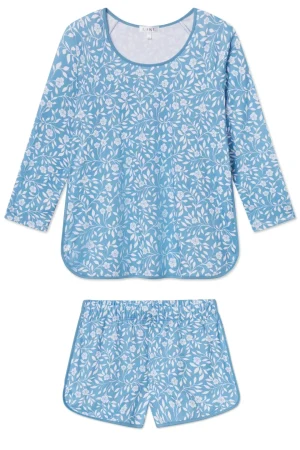 LAKE For Loved Ones|The Mainstays>Pima Long-Short Set in Serene Blue Cecil Floral