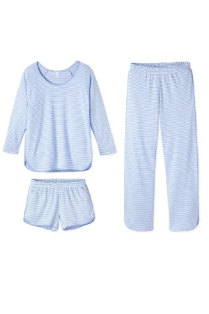 LAKE For Her|The Comfort Edit>Pima Long Sleeve Bundle in Hydrangea