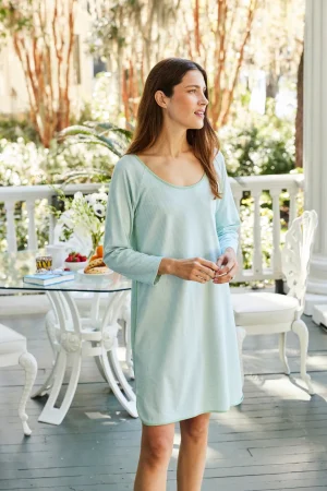 LAKE The Mainstays|Nightgowns>Pima Long Sleeve Nightgown in Parisian Green