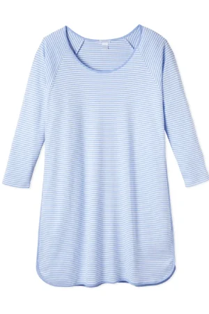 LAKE For Loved Ones|The Comfort Edit>Pima Long Sleeve Nightgown in Hydrangea