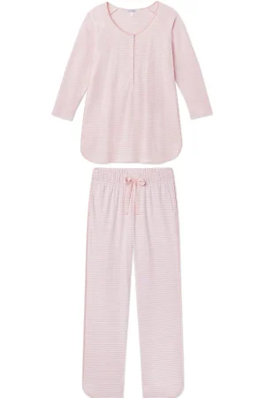 LAKE For Loved Ones|Pants Sets>Pima Maternity Long-Long Set in English Rose Stripe