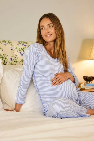 LAKE Pants Sets|Pants Sets>Pima Maternity Long-Long Set in Hydrangea