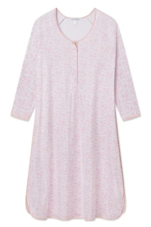 LAKE Nightgowns|Nightgowns>Pima Maternity Long Sleeve Nightgown in English Rose Garden Floral