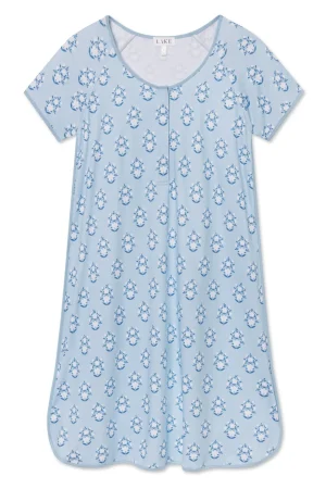 LAKE Nightgowns|Nightgowns>Pima Maternity Nightgown in French Blue Cottage Floral