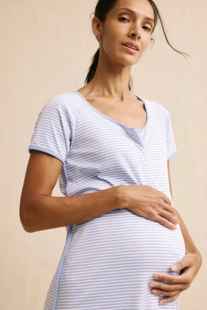 LAKE Nightgowns|Nightgowns>Pima Maternity Nightgown in Hydrangea