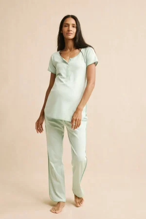 LAKE Pants Sets|Pants Sets>Pima Maternity Short-Long Set in Parisian Green