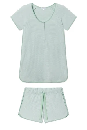 LAKE Shorts Sets|Shorts Sets>Pima Maternity Shorts Set in Parisian Green