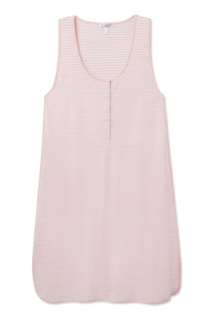 LAKE Nightgowns|Nightgowns>Pima Maternity Tank Gown in English Rose Stripe