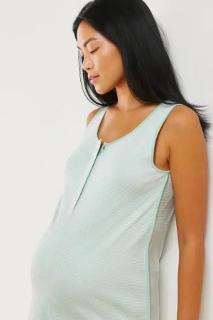 LAKE Nightgowns|Nightgowns>Pima Maternity Tank Gown in Parisian Green
