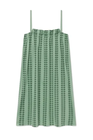 LAKE The Mainstays|Nightgowns>Pima Ruffle Nightgown in Granite Green Trellis