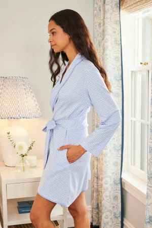 LAKE For Loved Ones|View All>Pima Short Robe in Hydrangea