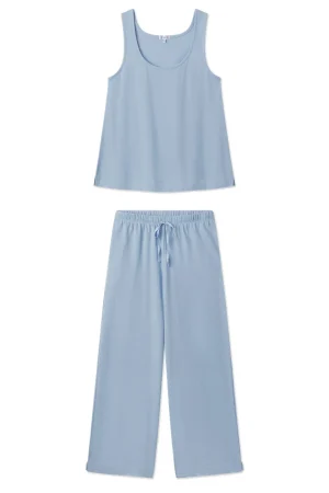 LAKE The Mainstays|The Mainstays>Pointelle Pajama Pants Set in French Blue Solid