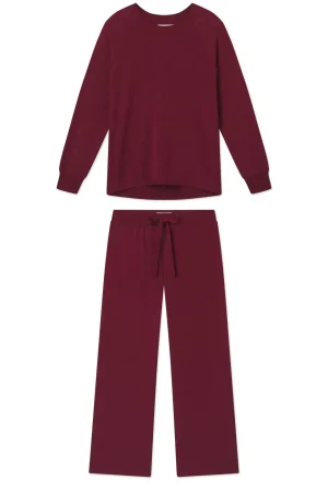 LAKE For Travel|For Hosting>Relax Pants Set in Burgundy