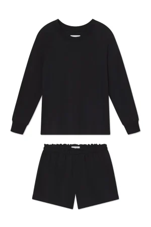 LAKE For Travel|View All>Relax Shorts Set in Black